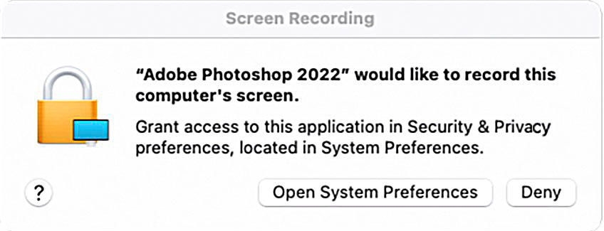 Photoshop would like to record this computer's screen-1